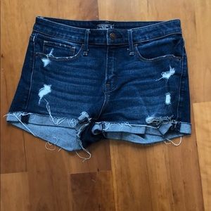 Dark Wash Lightly Distressed Abercrombie Shorts